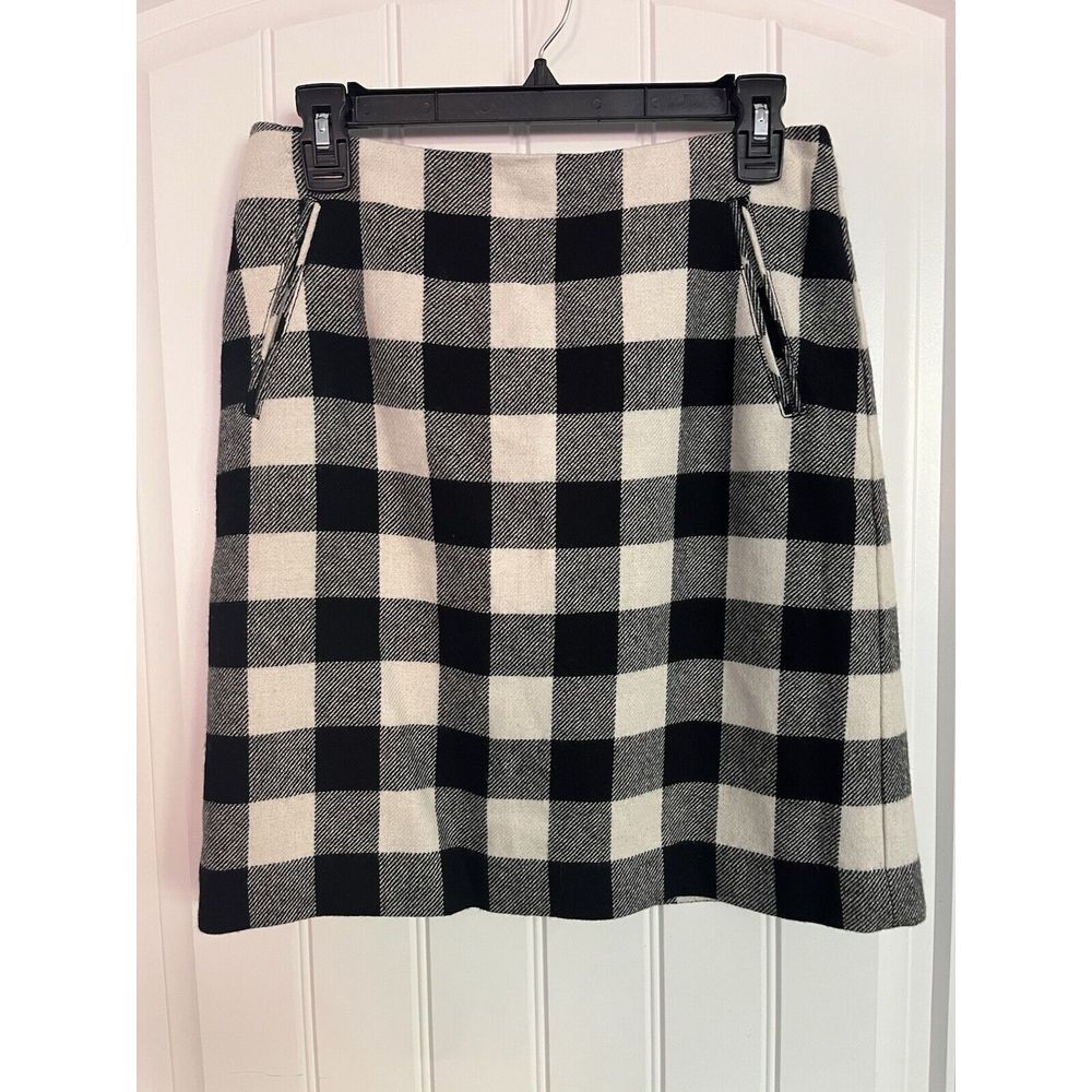 Talbots Skirt Womens 2 Wool Blend Mini Plaid Gingham Lined Preppy Academia 175